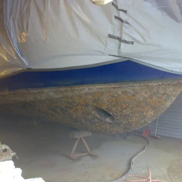 Boot Sandstrahlen - vorher